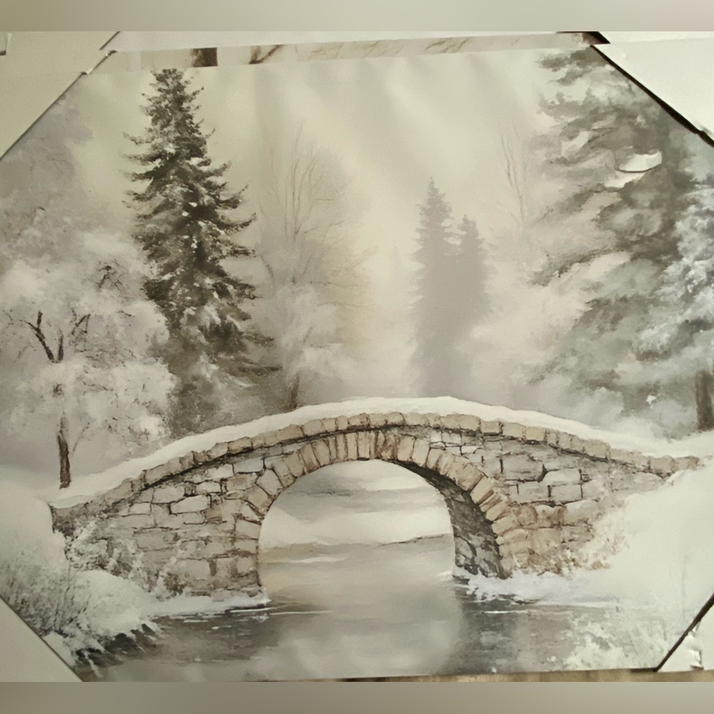Winter Bridge Canvas Art